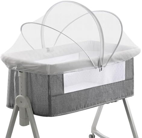 PZCC Moustiquaire Poussette, Moustiquaire Berceau Bebe, Moustiquaire Pliable pour BéBé, Respirant Protection Anti-Insectes, avec Fermeture Éclair, pour Berceau, Cododo, Voyage (Blanc, 55X100 cm)