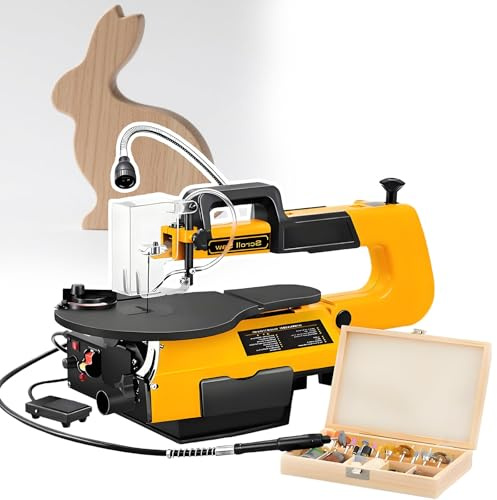 Robuste Dekupiersäge Für Holzarbeiten Mit 0–45° Verstellbarem Tisch, 40,6 Cm Sägeblatt Und 180-W-Motor – Ideal Präzisionsschnitte In Heimwerkstätten Und Kleinen Werkstätten Multifunctional