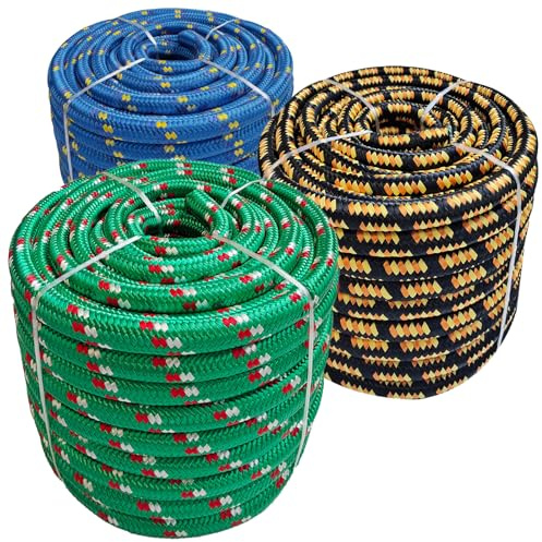 KARAT Polypropylenseil – 14mm 50m grün-rot, Seil UV-beständig & wetterfest – Outdoor PP-Seil für Garten, Camping, Boot & Landwirtschaft