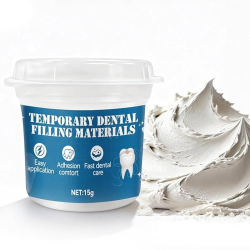 Cemento Dental, Pasta de Reparación Dental de Emergencia, 15g | Pegamento Dental, Pegamento Dentadura Postiza,Especial para Relleno de Caries, Listo para Usar