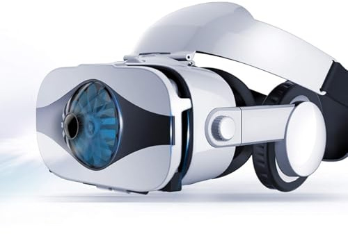 VR Brille, Virtual Reality Headset VR Headset mit Anti-Blaulicht-Filter HD Linsen 112° Sichtfeld Universelle 3D VR Brille füR Smartphone Bildschirme Von 4,0-6,33 Zoll,White