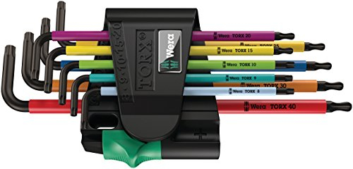 Wera - Set of 9 Tox Hex Keys - Multicolour - 9350022 - Wera