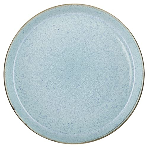 BITZ Assiette, Assiette plate, Assiette plate en grès, 27 cm de diamètre, gris/bleu clair