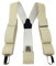 TigerTie Unisex Hosenträger in Y-Form mit 3 extra starken Clips - Farbe in beige einfarbig Uni - hochwertige Verarbeitung - Breite 35 mm