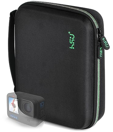 HSU Surface-Waterproof Carrying Case Compatible with GoPro Hero 13/12/11/10/9/8/7/(2018)/6/54/3 Black, and Other Action Cameras(Green)