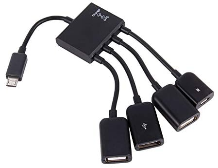 Zerone 4 Port Micro USB Adapterkabel, OTG Hub Adapterkabel für Android Tablet Smartphone