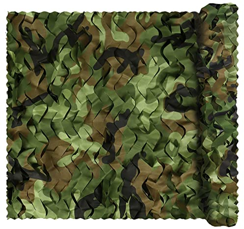 Sensong Tarnnetz Camouflage Netz Woodland 1.5 x 10 M Armee Tarnung Net für Deko Waldlandschaft Jagd Sichtschutz Sonnenschutz Outdoor Camping Garten