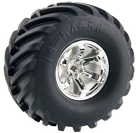 KEEDA 4PCS/Set 1: 10 RC Monster Truck Reifen und Felgen für 1/10 RC Monster Truck HSP HPI HIMOTO Tamiya Kyosho(Silber)