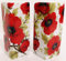 Red Poppy Salt and Pepper Set Ceramic Porcelain Rectangular Square Poppies Cruet Set Hand Decorated in UK