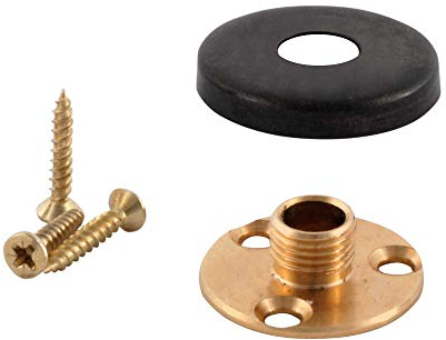 ElekTek Leuchtenbau Scheibennippel Aufbauscheibe aus Messing - 10 mm Außengewinde mit Schrauben und Kaschierung Abdeckring - Für 100 mm Lampenfassung E27 Bronze