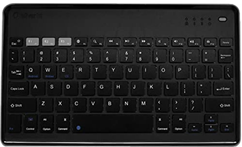 Silver HT - Teclado Inalámbrico Wireless Keyboard (English Layout/Teclado en inglés). Compatible con Windows, iOS, Android y Smart TV. Batería de Larga Duración.