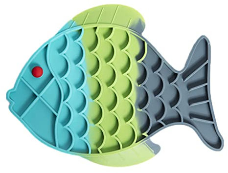 LaoZan Cat And Dog Licking Plate Puzzle Slow Food Bowl Interactive Snack Dispenser Anti-Choking Feeding Mat Slow Food Plate (As the picure,24.5 * 19 * 0.8cm)