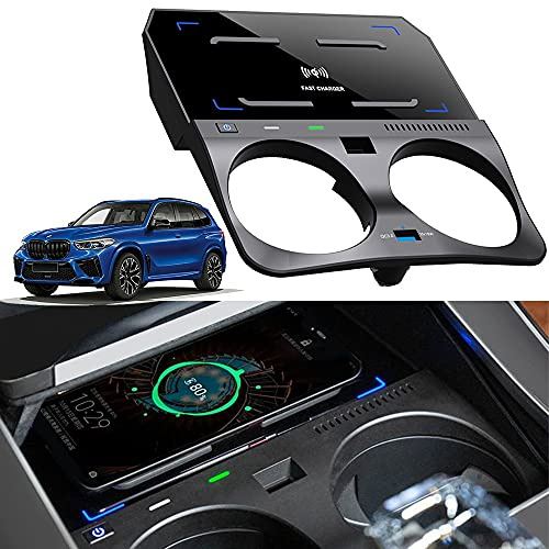 Kabelloses Ladegerät Auto Kompatibel mit BMW X5 X6 X5M X6M 2019 2020 2021 Center Console-Zubehörfeld, 15W Wireless Schnell-ladegerät für BMW G05/G06/F85/F86 Accessories for iPhone Samsung