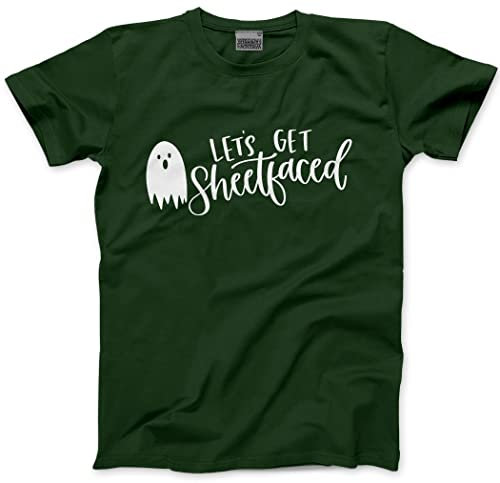 Lets Get Sheetfaced - Youth and Adults Unisex T-Shirt - Halloween Trick Treat Hocus Pocus 3XL Bottle Green