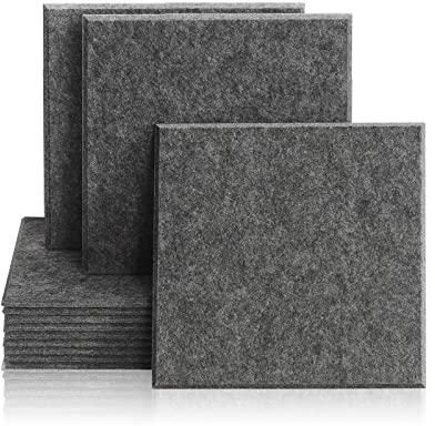Rdutuok 12 Stücke Akustikplatten,30 x 30 x 1 cm Hochdichte Akustik Panel Schallschutzpaneele für Tonstudio, Büro,Studio,Akustische Behandlung und Wanddekoration (Dunkelgrau)