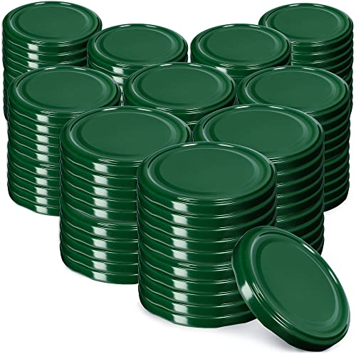 KADAX Lot de 100 couvercles à vis fi89 mm en métal To89 couvercles compatibles avec verres de 1700 ml, couvercle twist-off avec 6 dents de verrouillage, couvercle (vert), (K4884)