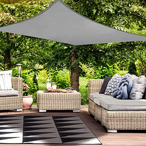 HAIKUS Voile d'ombrage Imperméable Rectangulaire 5x6m, Toile Ombrage PES Résistant à l'eau, Filet dombrage Rectangle 6x5m, Résistant 98% Protection Rayons UV pour Patio Extérieur, Gris Graphite 5x6