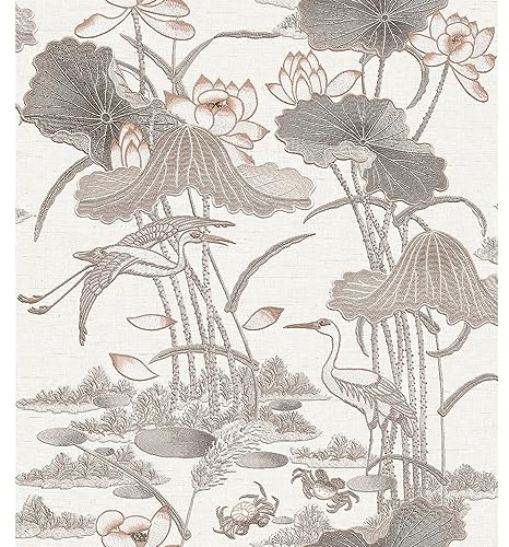 Design ID Wallpaper TP422701 Tapestry Lotus Pond Grey