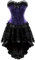 Grebrafan Vintage Corsage mit Tüll Rock Spitze Korsett kostüm Damen (EUR(46-48) 5XL, Lila)