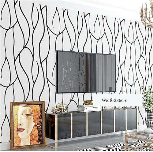 SAIMEYI Vliestapete Skandinavische Geometrische Muster Linien Moderne Minimalistische Mode Tapete. TV-Tapete Für Das Wohnzimmer Tapete Für Das Kinderzimmer (weiß-3366-6)