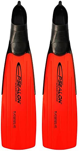 EPSEALON Flossen Vega, Rot, Kunststoff, Jagd, Tauchen, Apnea, Freediving Spearfishing Fins (T2)