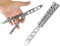 ZoeTekway Butterfly Messer Trainer Butterfly Knife mit Stumpfes Blech für Handbewegungen von Anfängern, Übungs-Flip-Fähigkeiten(Silbrig