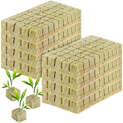 Steinwolle Würfel 400 Stück 2,5 cm große Würfel, Hydrokultur-Wachstumswürfel, Plugs, Samen, erdloser Anbau, Hydrokultur