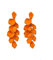 FDEETY Rosenblatt Ohrringe für Damen - Mehrstufige Acryl Blütenblatt Baumeln Ohrringe, Elegant Tropfen Statement Quaste Blumen (Orange)