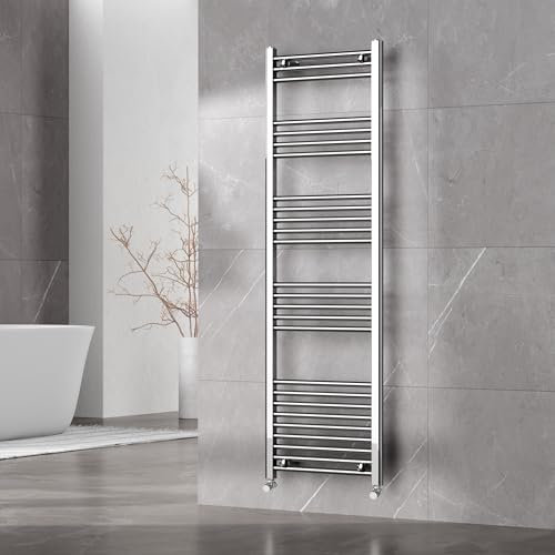 Go Bathrooms Nola Bathroom Towel Rail Heated Bathroom Radiator Wall Mounted Ladder Rail Chrome - 1600mm x 500mm