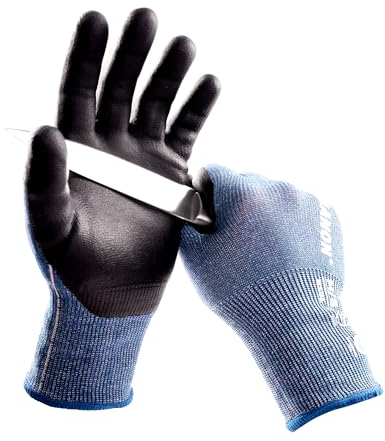 LANON Schnittschutzhandschuhe, ISO 13997 Schutzstufe C, 3D-Komfort-Passform, Nitril Arbeitshandschuhe mit Griff, Mechaniker Schnittfeste Handschuhe, Langlebig, Größe XL/10, 1 Paar