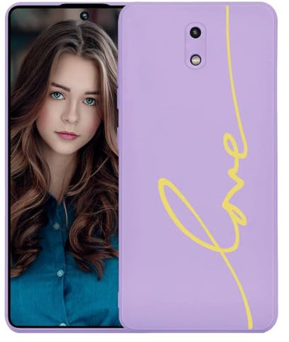 Kaywzo Hülle für Samsung Galaxy J7 2017,TPU Weich Silikon Handyhülle mit 'Love' Linie Muster,Minimal Design,Ultradünn Mode Stoßfest Kratzfeste Schutzhülle Cover Case,Lila