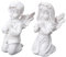Cabilock 2 Stück Ornamente Weidenfigur Jahrestag Cherub Ornament Wächter China Dekoration Plüsch Engel Paar Figur Entzückende Feiertagsminiatur Weiß