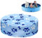 Opaltool Couverture de Piscine pour Chien, Motif Patte de Chien Bâche Protection pour Piscine Ronde Protection UV Pliable pour Chats Chiens Animaux de Compagnie Enfants Intérieur Extérieur