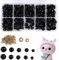 Ailiver Sicherheitsaugen für Häkeltiere,100 Stück Kunststoff knopfaugen für Plüschtiere Puppenaugen mit Unterlegscheiben für Puppe Plüschtier und Teddybär Basteln (6-12mm)
