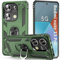AENLIG Handyhülle für Xiaomi Redmi Note 13 Pro 5G Hülle,/Poco X6 5G Cover mit Ringständer,Military Grade Outdoor Schutzhülle Stoßfeste Case Bumper Cover für MI Redmi Note 13 Pro 5G Armeegrün