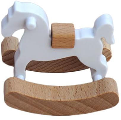VICASKY Kleines Holzpferd Miniaturmöbel Aus Holz Puppenhaus Pferdestuhl Mini Hausschmuck Mini Puppenhaus Dekoration Mini Schaukelpferd Aus Holz Puppenhaus Möbelmodell Miniaturen