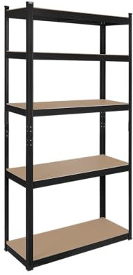 Rebel Scaffale per stoccaggio in metallo 180 x 90 x 40 Nero RB-1251B