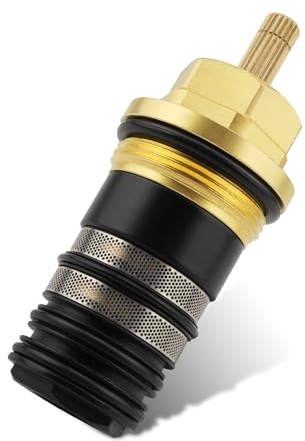 Cartucho termostático 94282000 mejorado para duchas Hansgrohe Ecostat, apto para rellenos termostáticos de dos agujeros y tres agujeros, 3/4 pulgadas con vástago de latón