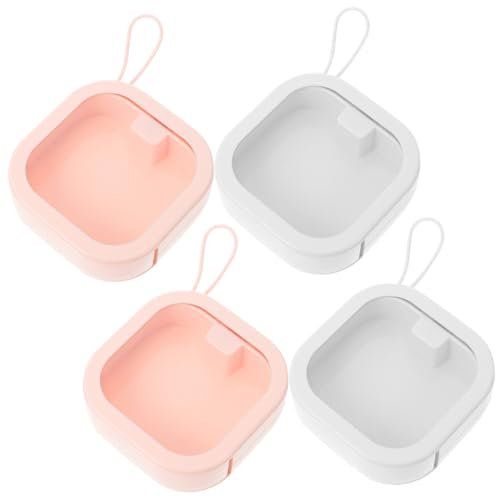 WOONEKY 4 Stück-pack Tragbare Haargummi Organizer aus Abs und Tpe Transparente Aufbewahrungsbox für Haarspangen und Haargummis Praktisch für Reise und Alltag