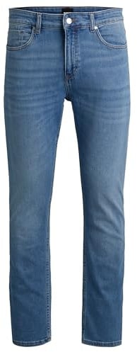 BOSS Herren H-Delaware Delaware Slim-Fit Jeans aus bequemem blauem Stretch-Denim Blau 34/36