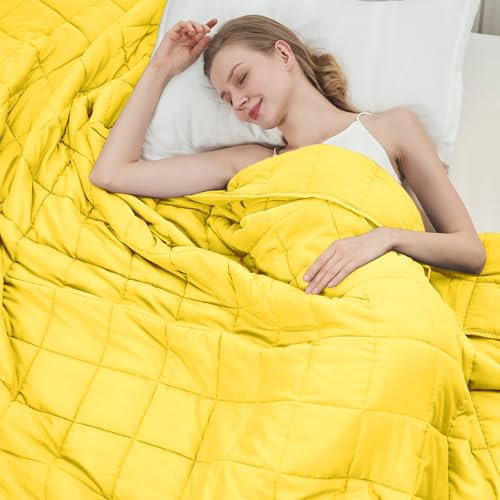 Gewichtete Decke für Erwachsene (9 kg, 203,2 x 221 cm King-Size) – kühlende und atmungsaktive, schwere Decke für 59–100 kg mit hochwertigen Glasperlen – weiche, dicke Decke für ganzjährigen