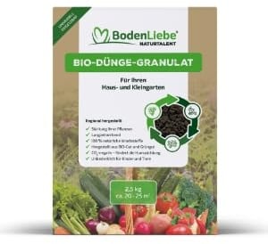 BodenLiebe – Rasendünger - flüssig – starkes & schnelles Wachstum, kräftig, grüner Rasen - stoppt Moos und Unkraut [natürlich–aus BIO-Reststoffen] für 200 qm - ganzjährig (RASENBLITZ mit Sprühkopf)