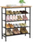 isightguard Shoe Rack 5 Tier Shoe Storage Rack with Wooden Top, Shoe Organiser for 16-20 Pairs of Shoes, Shoe Shelves for Flats, Boots, Heels and Trainers
