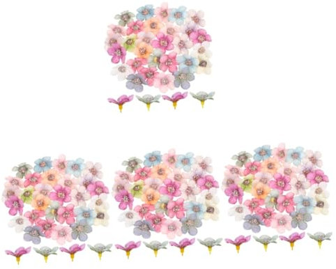 Ciieeo Mini Stoffblumen 4 Sätze Künstliche Blumengirlande Aus Papier Girlande DIY Material Künstliche Blüten Artificial Hochzeit Dekoration Fake Blumen Blumenköpfe Selber Machen 50 Stück * 4