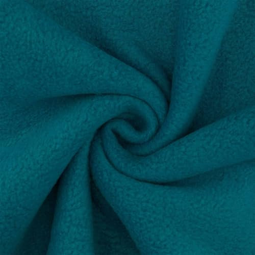 Polarfleece Stoff Antipilling zum Nähen, Polar-Fleece-Stoff als Meterware, uni petrol (Länge am Stück: ab 100cm / Breite: 150cm)
