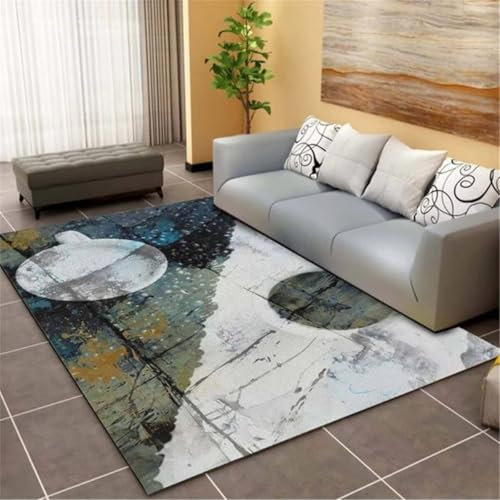 RUGMRZ Draußen Teppich Klein Grau-Blauer Fuzzy-Lounge-Teppich für Wohnzimmer, Heimteppich, verschleißfest Antirutschmatte 180X250CM