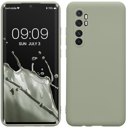 kwmobile Custodia Compatibile con Xiaomi Mi Note 10 Lite Cover - Back Case per Smartphone in Silicone TPU - Protezione Gommata - verde grigio