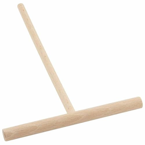Beechwood Crepe & Pancake Batter Spreader - Wooden T-Shape Scraper Stick for Griddle - Kitchen Tools & Essentials for Flat Tortilla Shells, Roti, Galettes - Round Food Pastry Tool - 5.5 Inches(2 pics)