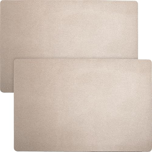 Erwin Müller Tischset, Teller-Untersetzer Lagoa im 2er-Pack in Lederoptik Gold Größe 30x45 cm - Schutz vor Flecken und Kratzern