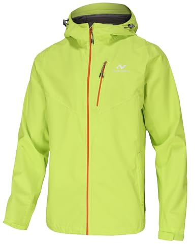 NORDIC OUTLAND Leichte Herren-Regenjacke mit Kapuze, wasserdicht, atmungsaktiv, Regenmantel für Outdoor